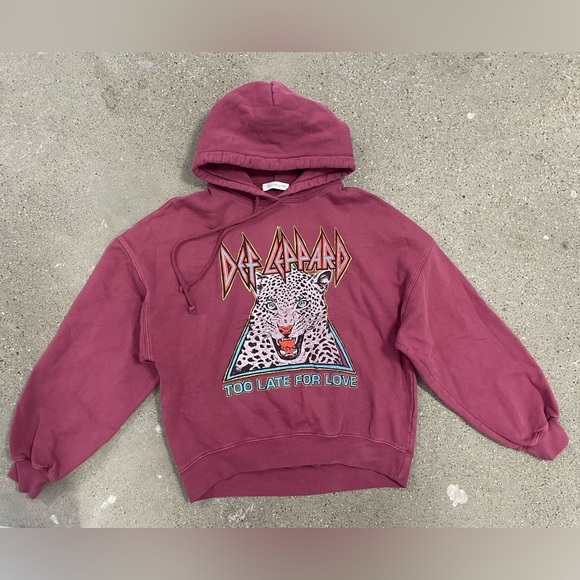 Daydreamer Tops - Made in USA Daydreamer Def Leppard Too Late For Love Oversized Hoodie size XS